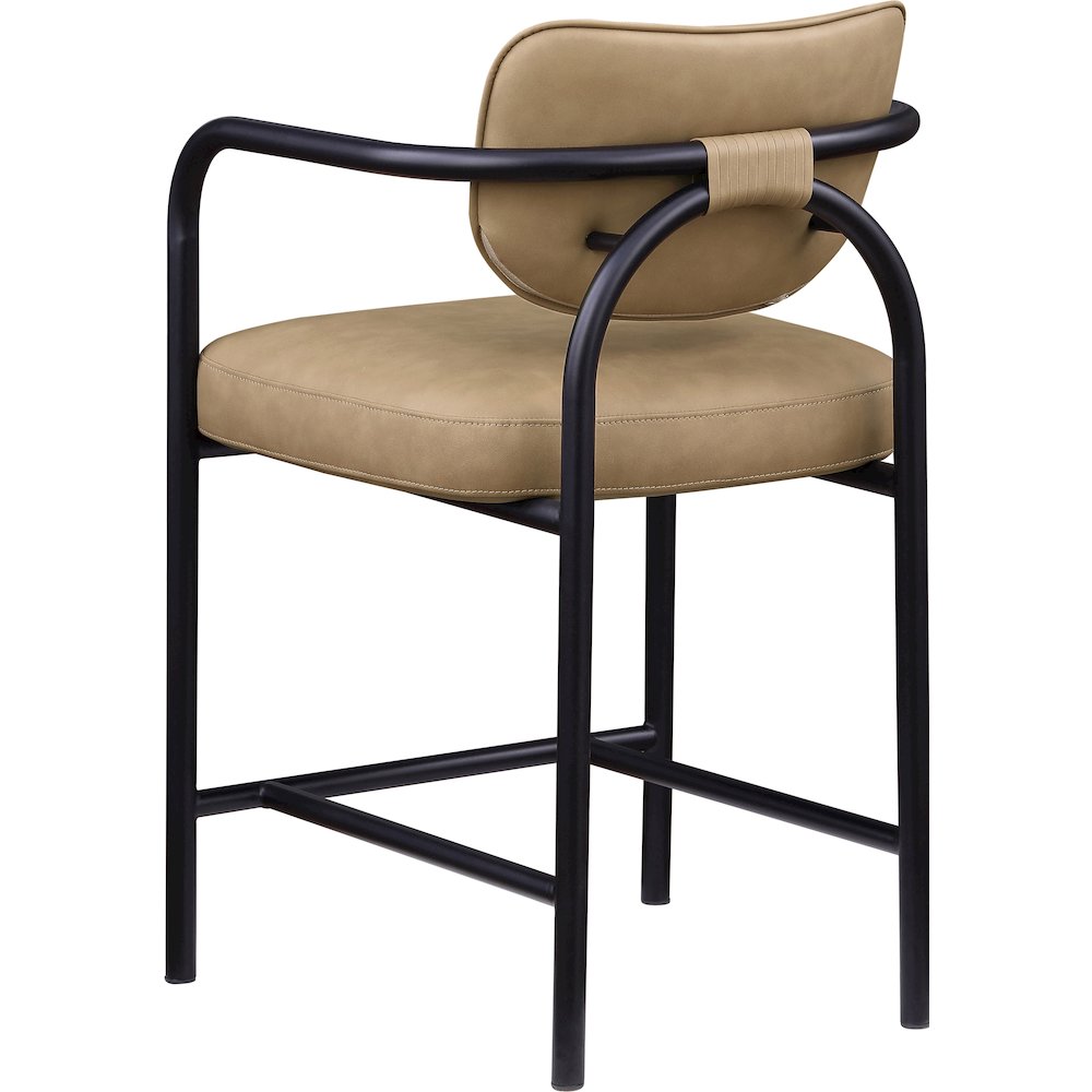 Serava Tan Vegan Leather Upholstered Counter Stool