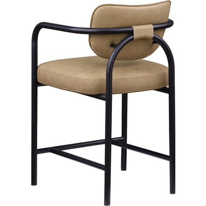 Serava Tan Vegan Leather Upholstered Counter Stool