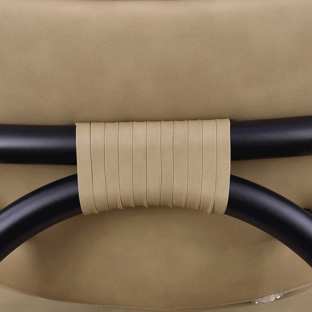 Serava Tan Vegan Leather Upholstered Counter Stool