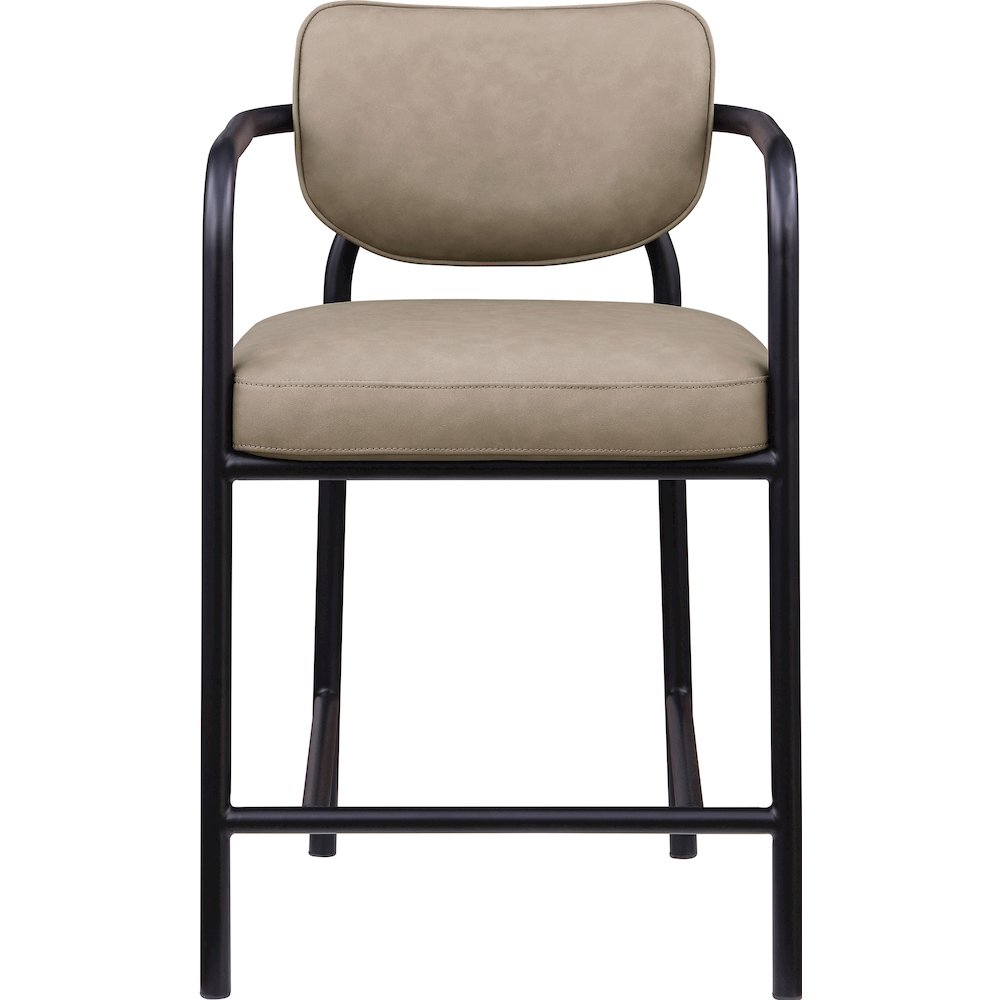 Serava Taupe Vegan Leather Upholstered Counter Stool