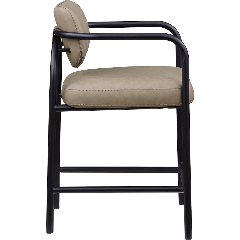 Serava Taupe Vegan Leather Upholstered Counter Stool