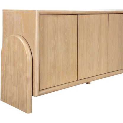 Elanor Natural Oak Veneer Rubberwood Sideboard/Buffet