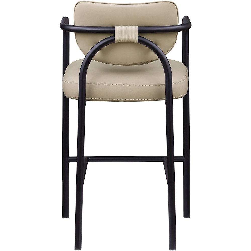 Serava Beige Vegan Leather Upholstered Bar Stool