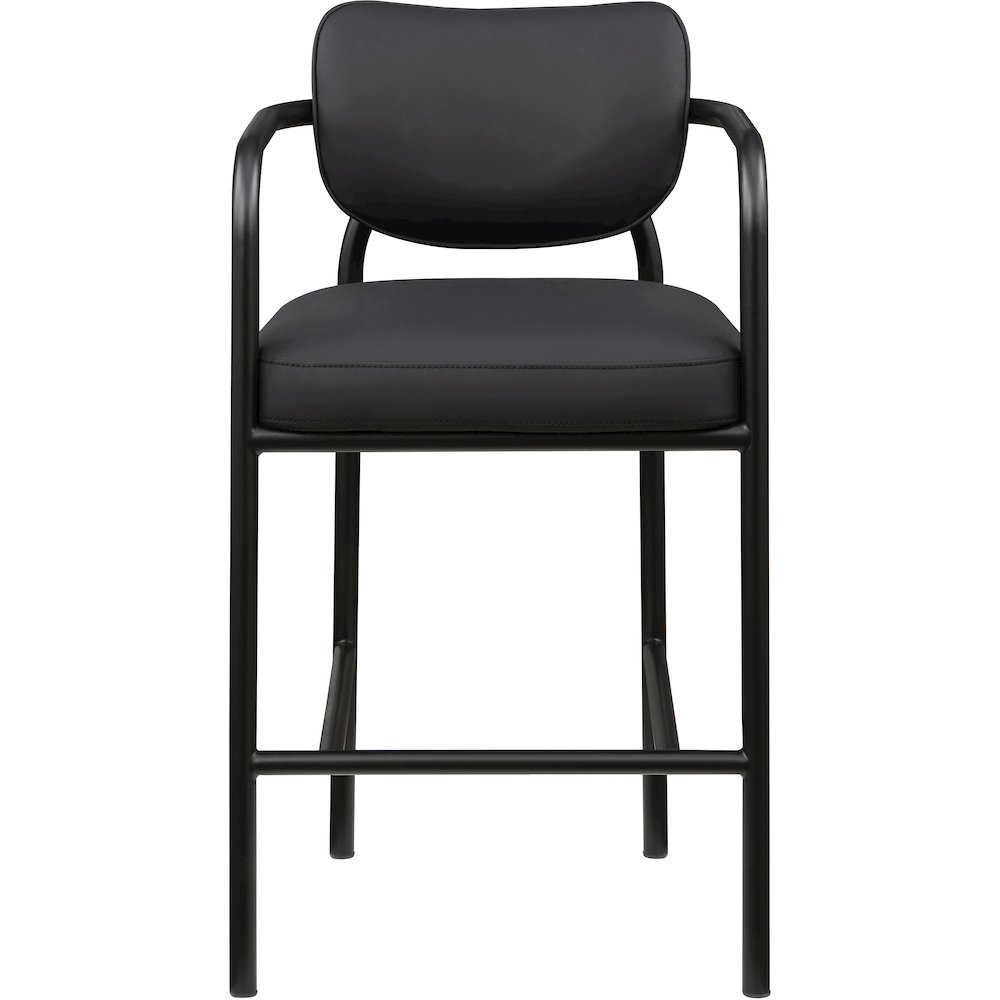 Serava Black Vegan Leather Upholstered Bar Stool