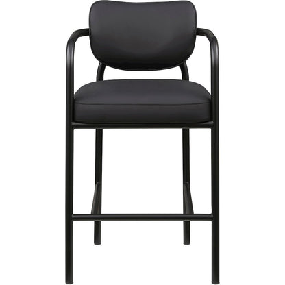 Serava Black Vegan Leather Upholstered Bar Stool