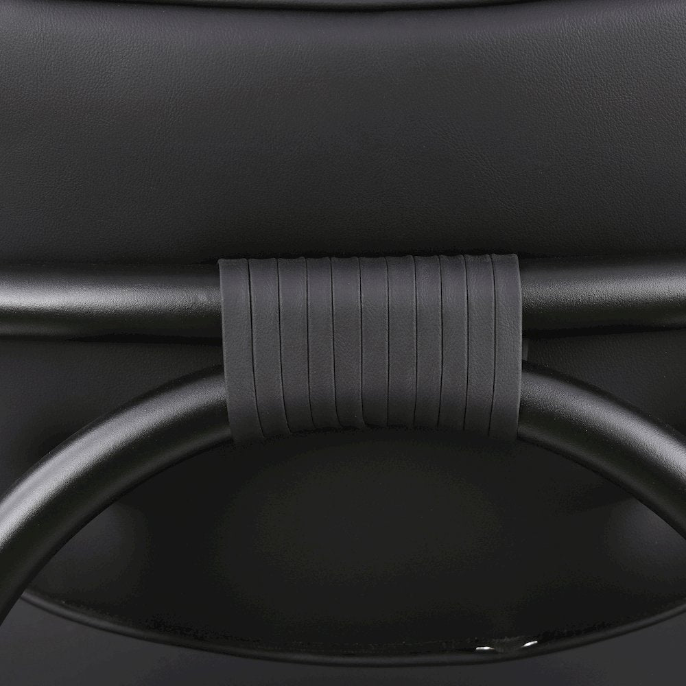Serava Black Vegan Leather Upholstered Bar Stool