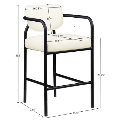 Serava Cream Vegan Leather Upholstered Bar Stool