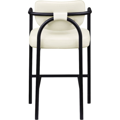 Serava Cream Vegan Leather Upholstered Bar Stool