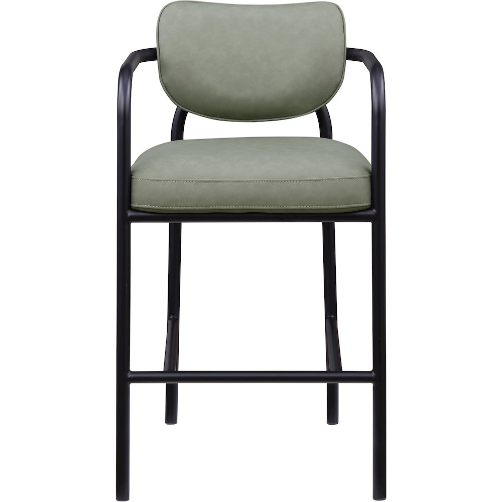 Serava Green Vegan Leather Upholstered Bar Stool