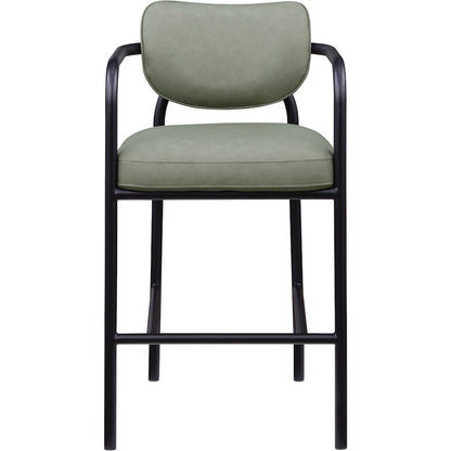 Serava Green Vegan Leather Upholstered Bar Stool