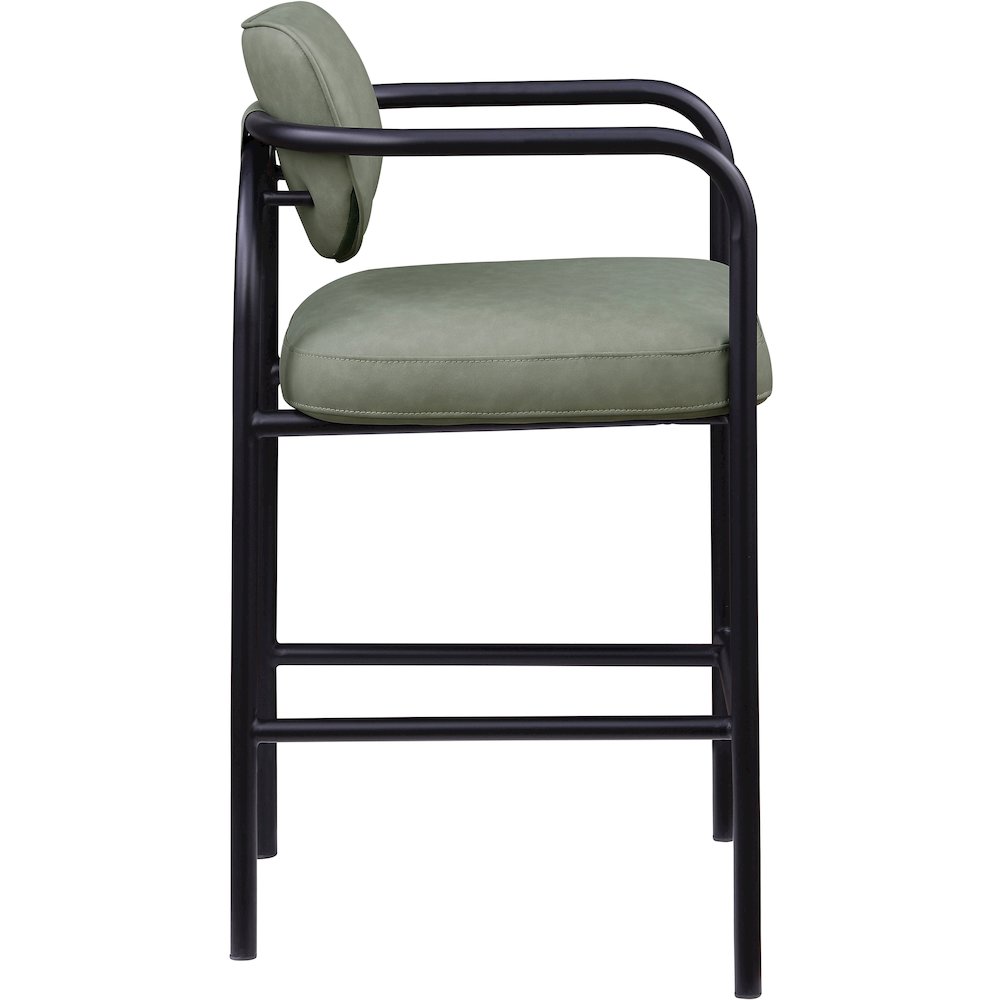 Serava Green Vegan Leather Upholstered Bar Stool