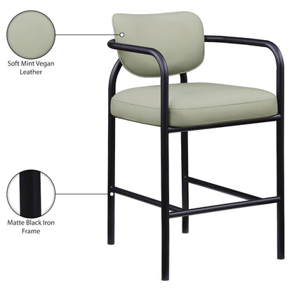 Serava Mint Vegan Leather Upholstered Bar Stool