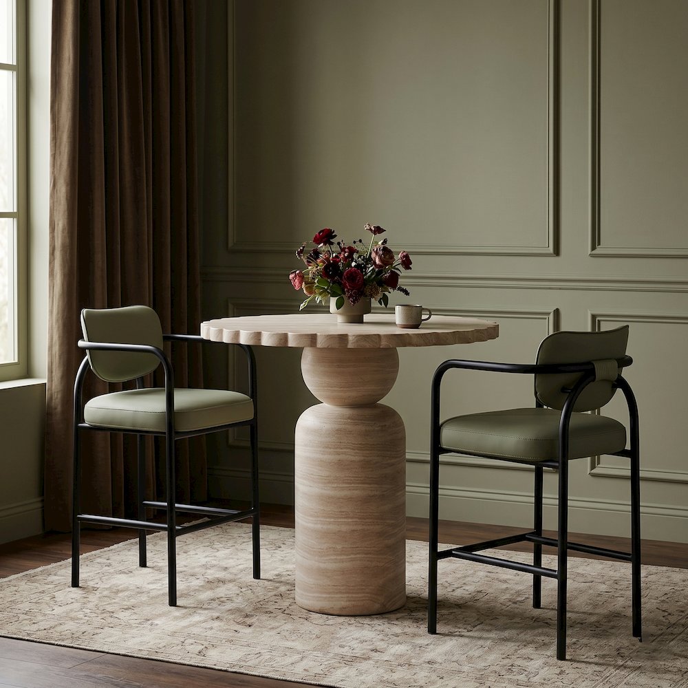 Serava Mint Vegan Leather Upholstered Bar Stool