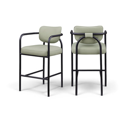 Serava Mint Vegan Leather Upholstered Bar Stool