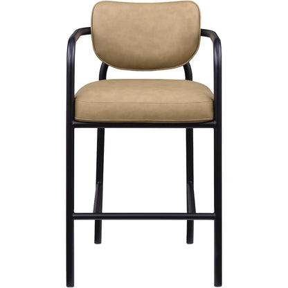 Serava Tan Vegan Leather Upholstered Bar Stool