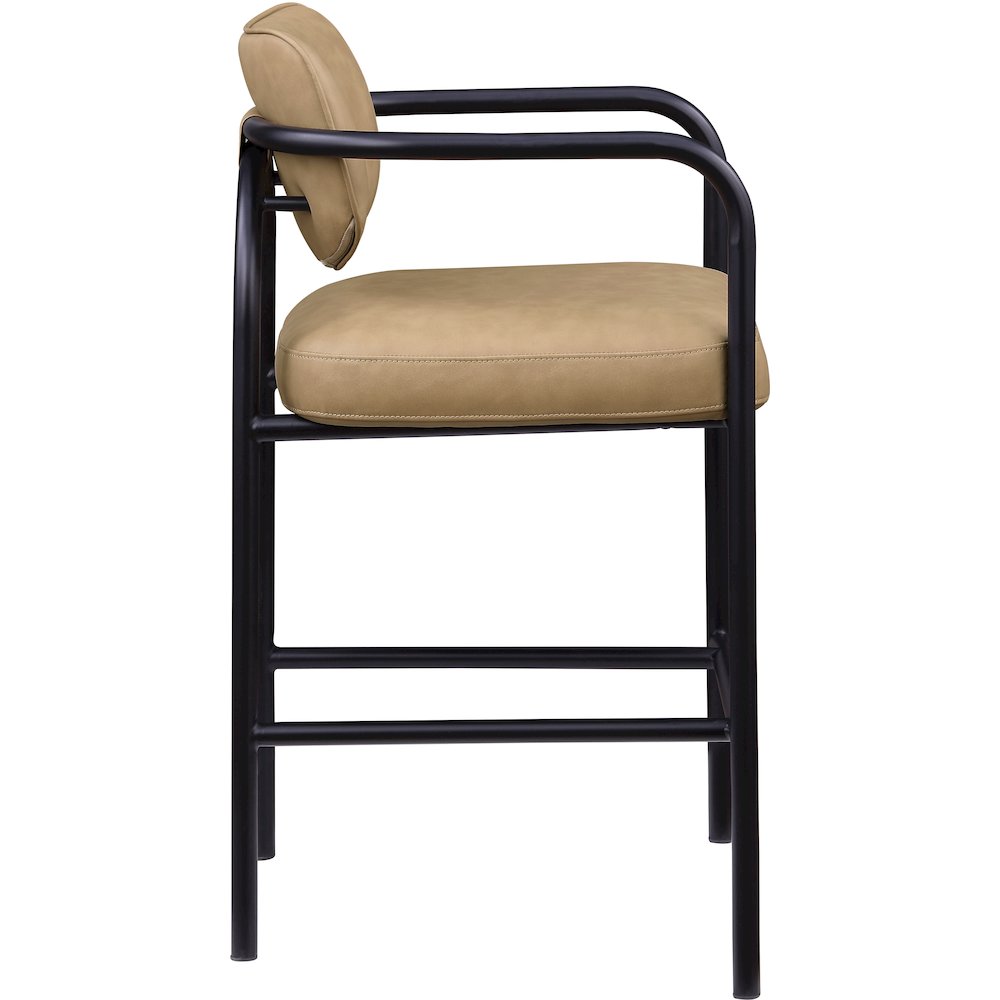 Serava Tan Vegan Leather Upholstered Bar Stool