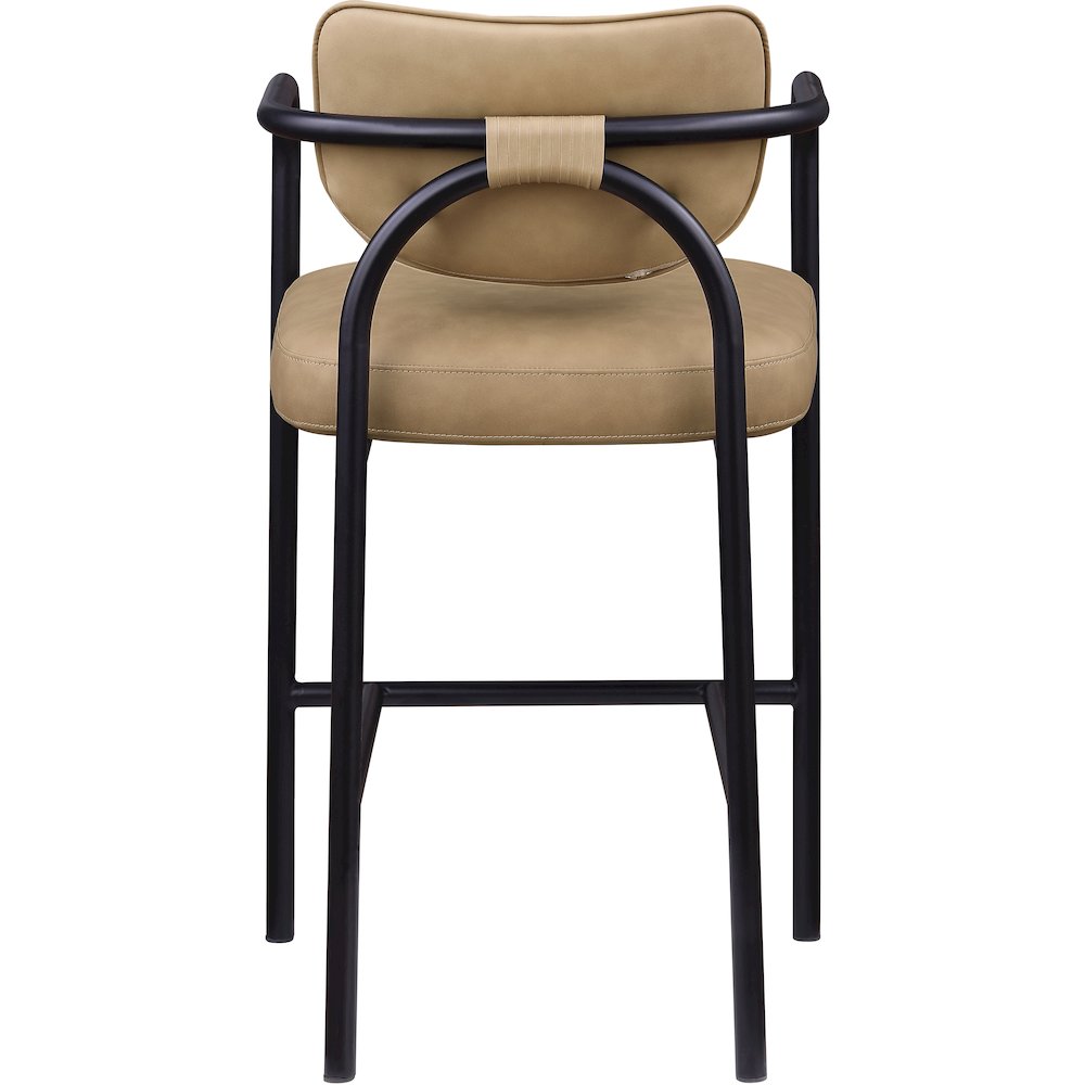 Serava Tan Vegan Leather Upholstered Bar Stool