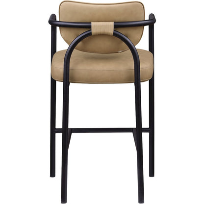 Serava Tan Vegan Leather Upholstered Bar Stool