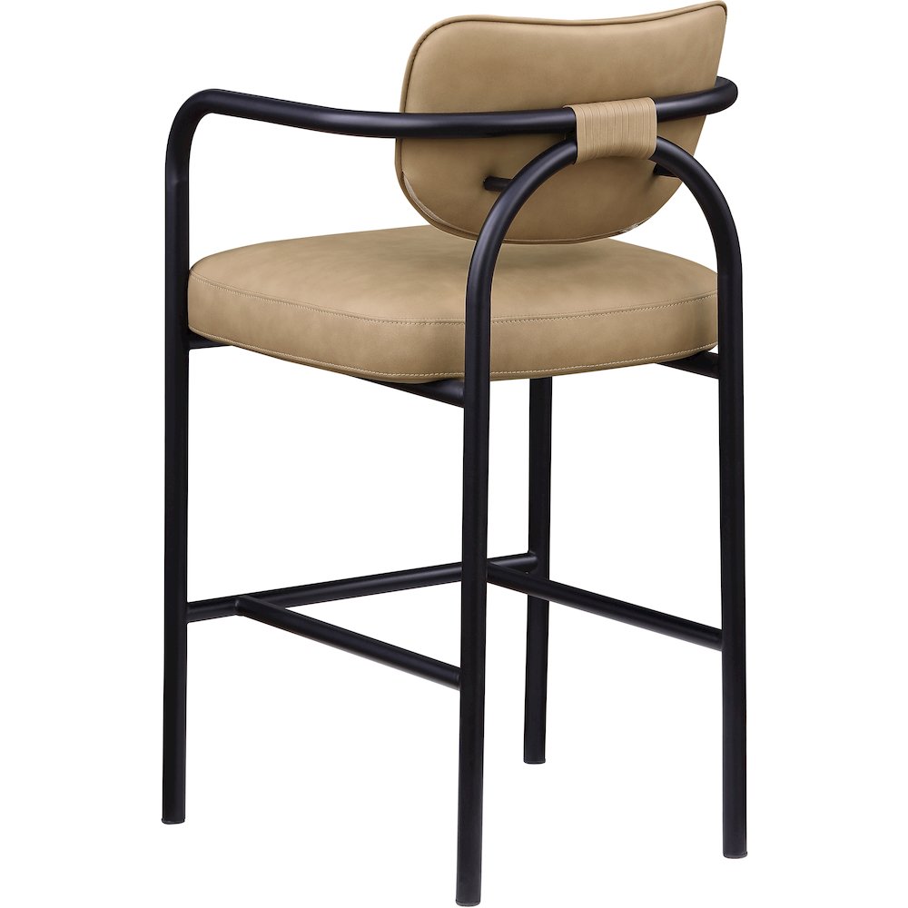Serava Tan Vegan Leather Upholstered Bar Stool