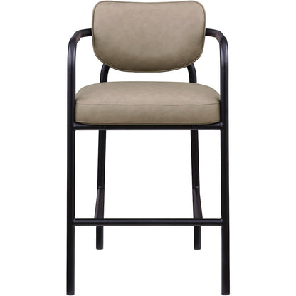 Serava Taupe Vegan Leather Upholstered Bar Stool