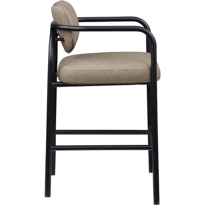 Serava Taupe Vegan Leather Upholstered Bar Stool