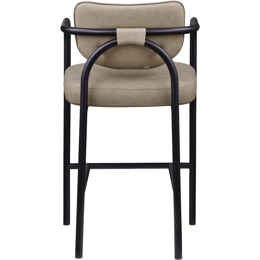 Serava Taupe Vegan Leather Upholstered Bar Stool