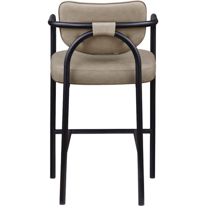 Serava Taupe Vegan Leather Upholstered Bar Stool