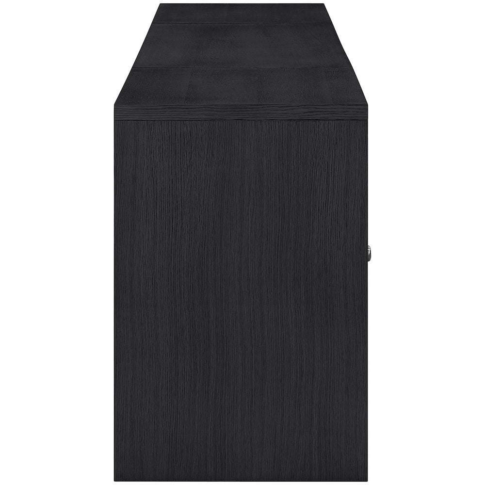 Avro Black Cane, Solid Wood And Oak Veneer 3pc. Desk