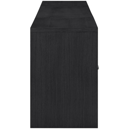 Avro Black Cane, Solid Wood And Oak Veneer 3pc. Desk