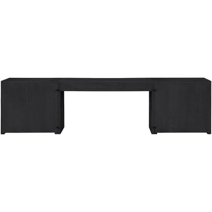 Avro Black Cane, Solid Wood And Oak Veneer 3pc. Desk