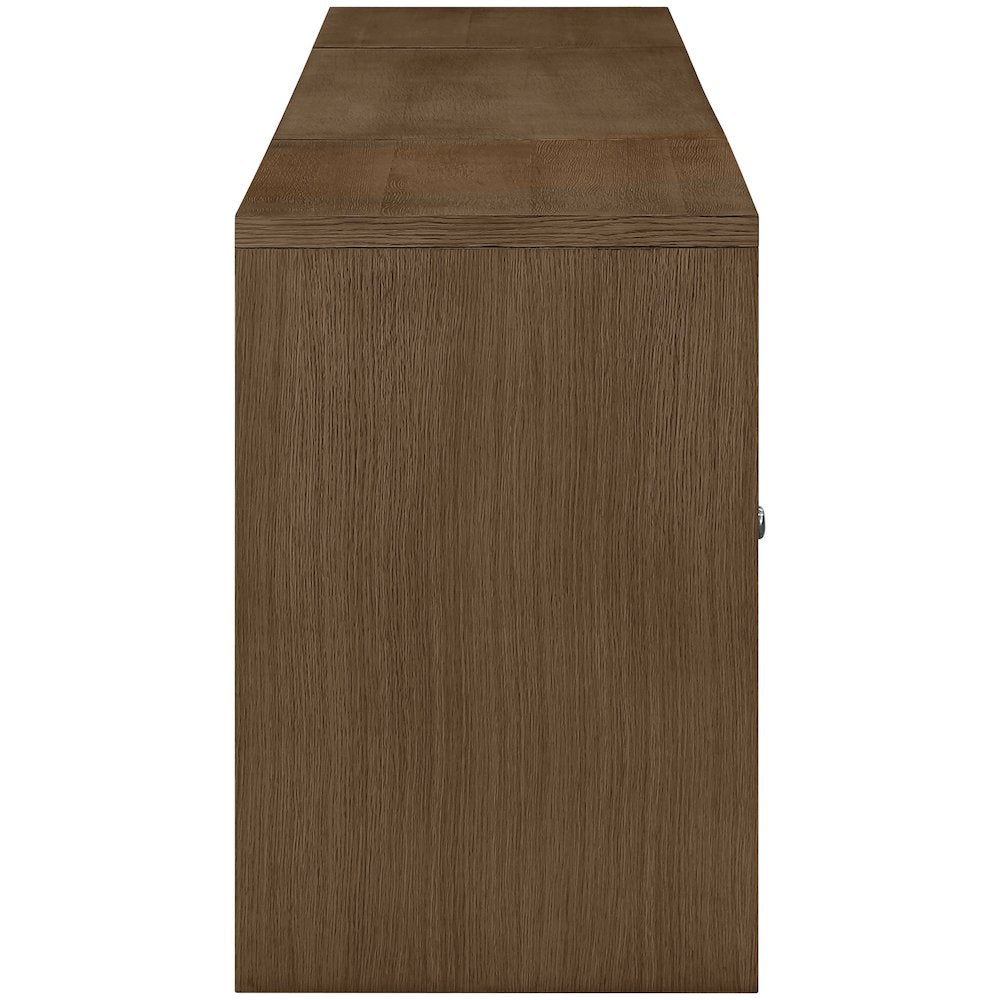 Avro Brown Cane, Solid Wood And Oak Veneer 3pc. Desk