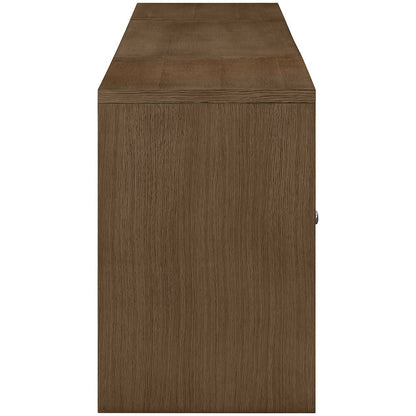 Avro Brown Cane, Solid Wood And Oak Veneer 3pc. Desk
