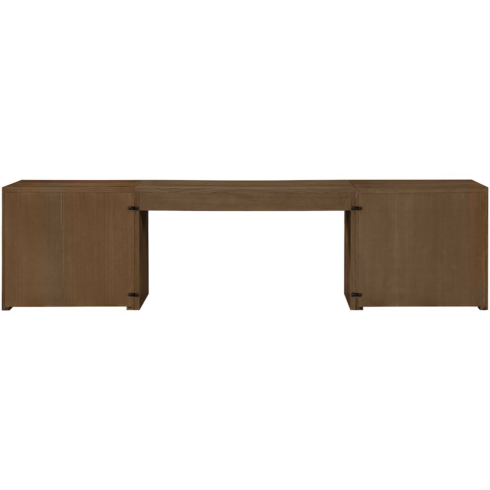 Avro Brown Cane, Solid Wood And Oak Veneer 3pc. Desk