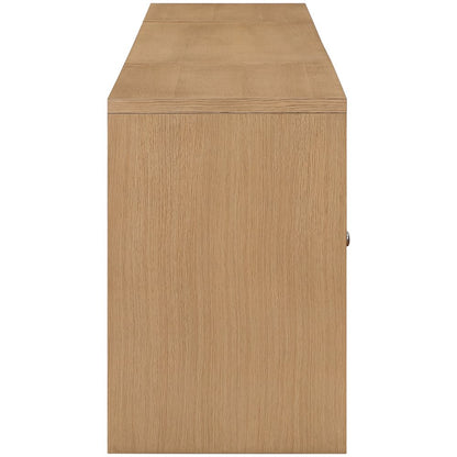Avro Natural Cane, Solid Wood And Oak Veneer 3pc. Desk