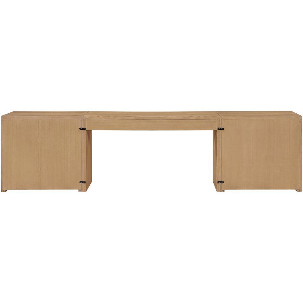 Avro Natural Cane, Solid Wood And Oak Veneer 3pc. Desk