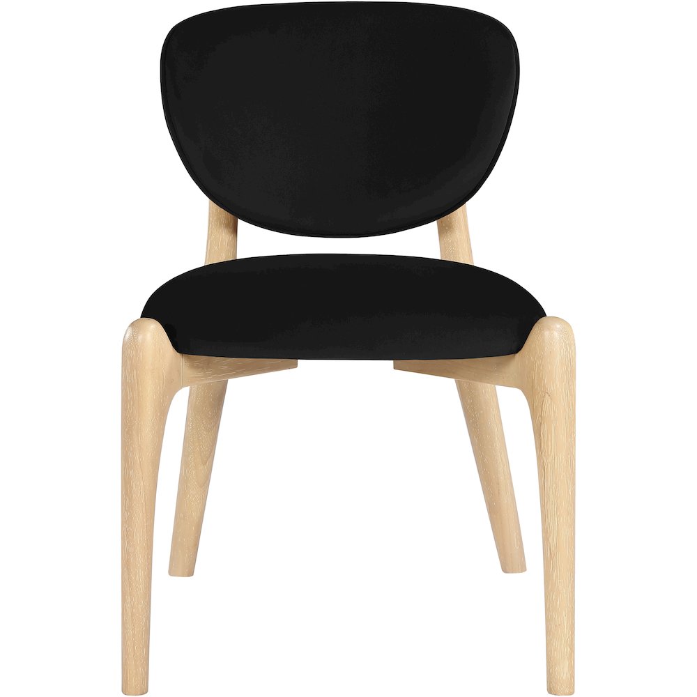 Velora Black Velvet Performance Fabric Upholstered Dining Chair, Set of 2