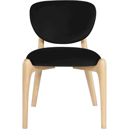 Velora Black Velvet Performance Fabric Upholstered Dining Chair, Set of 2
