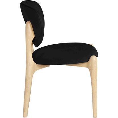 Velora Black Velvet Performance Fabric Upholstered Dining Chair, Set of 2