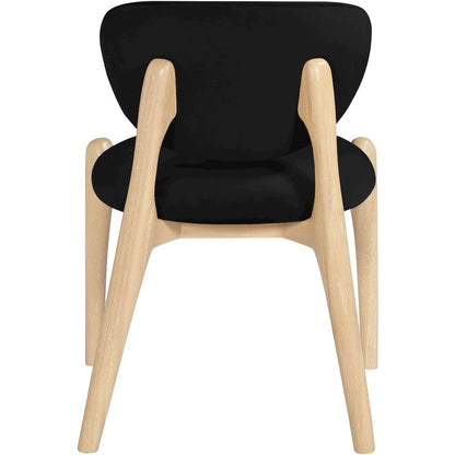 Velora Black Velvet Performance Fabric Upholstered Dining Chair, Set of 2