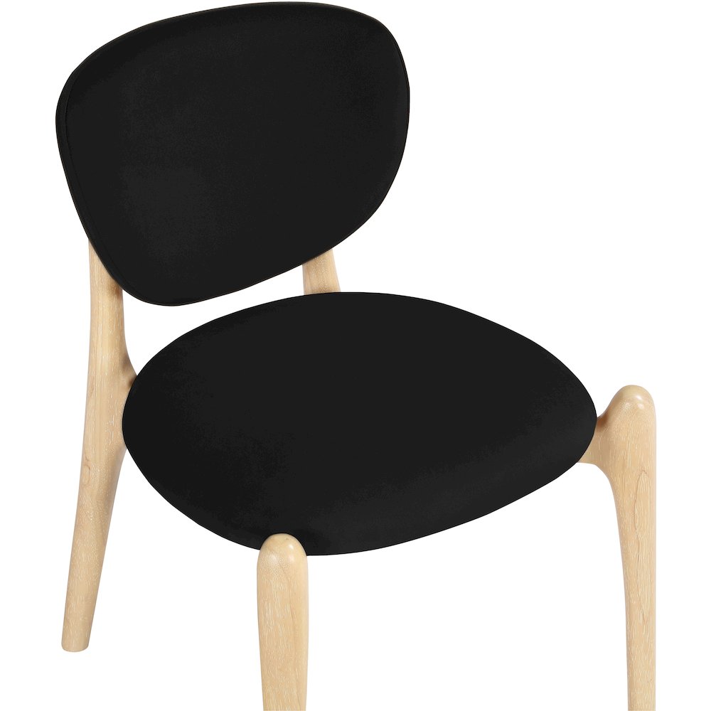 Velora Black Velvet Performance Fabric Upholstered Dining Chair, Set of 2