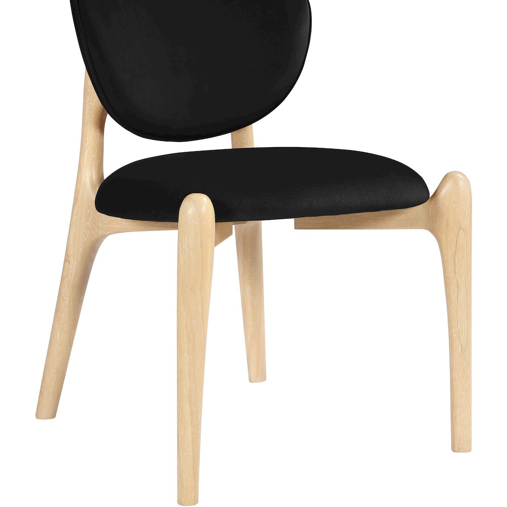 Velora Black Velvet Performance Fabric Upholstered Dining Chair, Set of 2