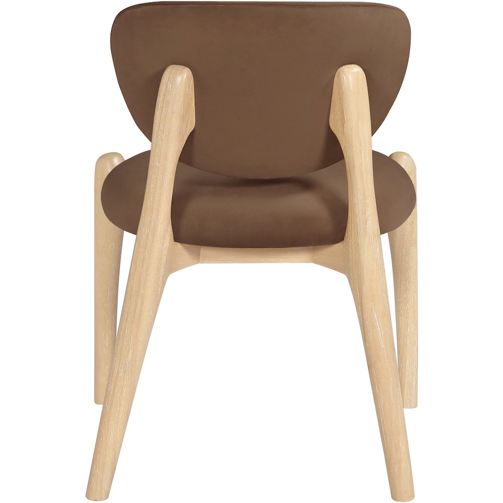 Velora Brown Velvet Performance Fabric Upholstered Dining Chair, Set of 2