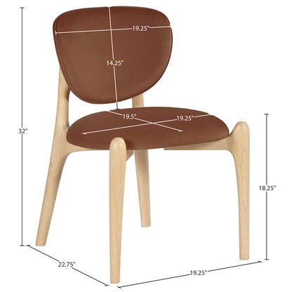 Velora Cognac Velvet Performance Fabric Upholstered Dining Chair, Set of 2
