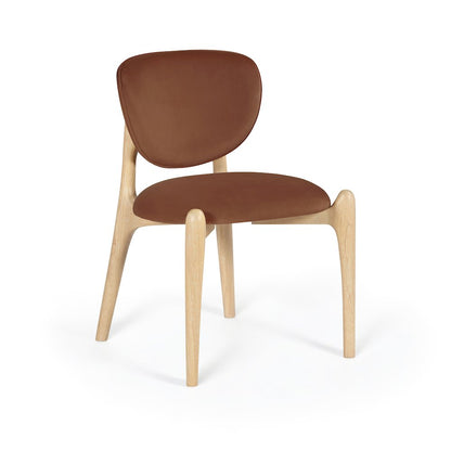 Velora Cognac Velvet Performance Fabric Upholstered Dining Chair, Set of 2