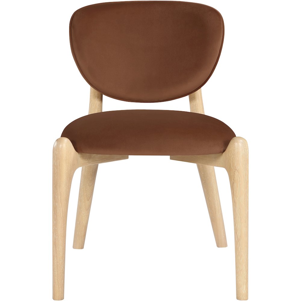 Velora Cognac Velvet Performance Fabric Upholstered Dining Chair, Set of 2