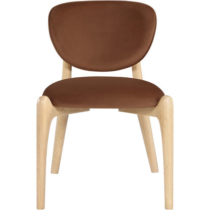 Velora Cognac Velvet Performance Fabric Upholstered Dining Chair, Set of 2