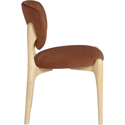 Velora Cognac Velvet Performance Fabric Upholstered Dining Chair, Set of 2