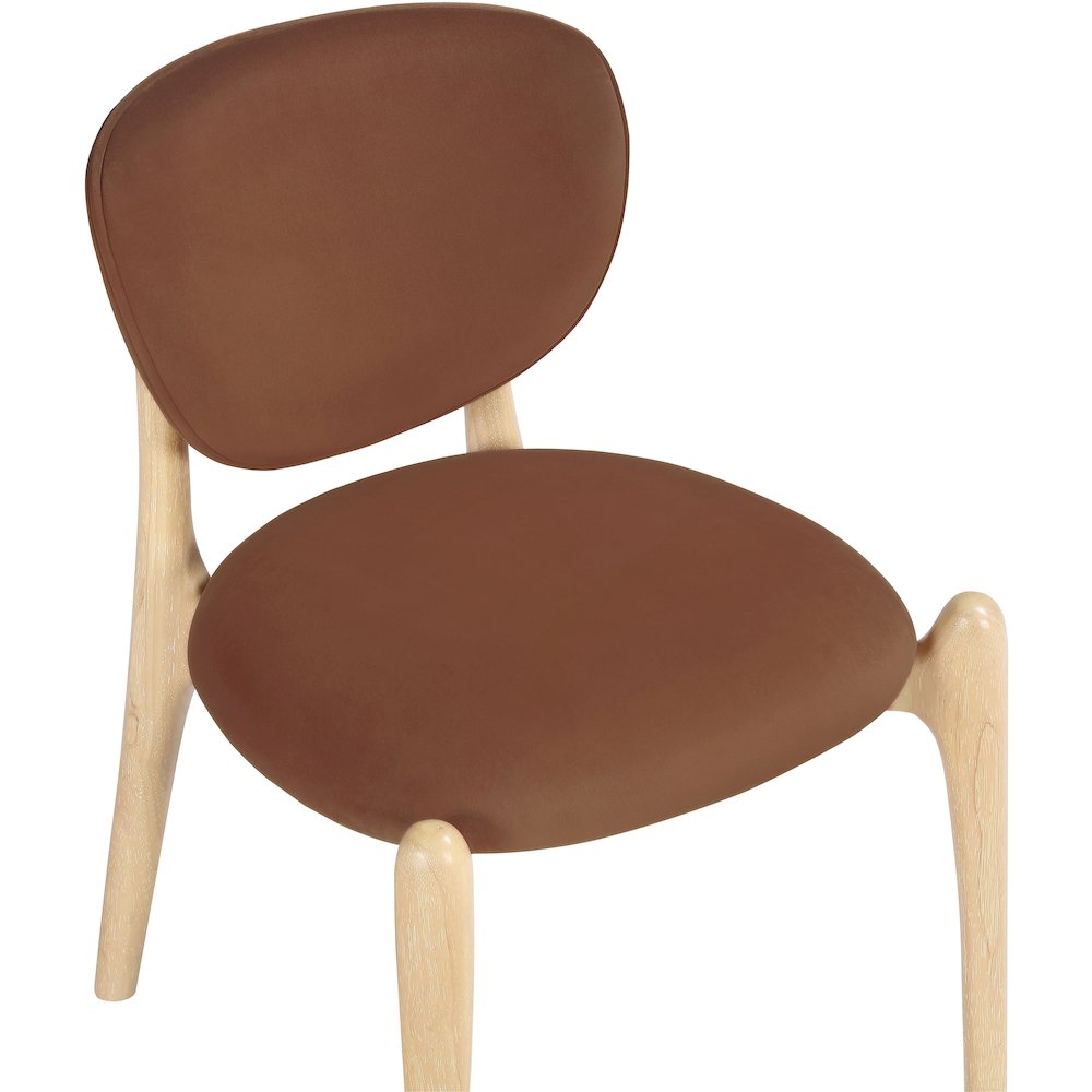 Velora Cognac Velvet Performance Fabric Upholstered Dining Chair, Set of 2