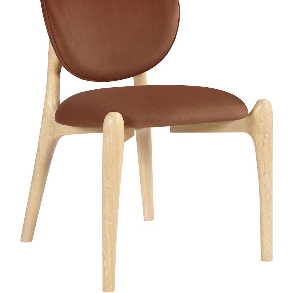 Velora Cognac Velvet Performance Fabric Upholstered Dining Chair, Set of 2
