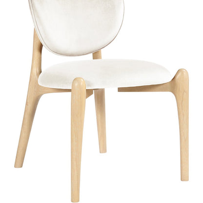 Velora Cream Velvet Performance Fabric Upholstered Dining Chair, Set of 2